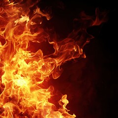 Fototapeta premium Flames of fire dancing in the dark, creating a striking visual display.