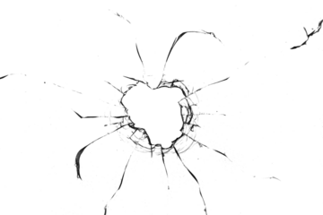 Texture of broken glass on a transparent background