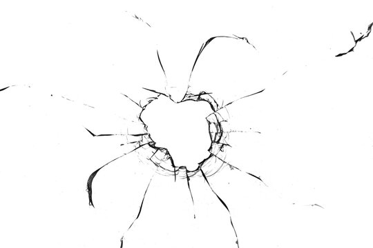 Texture of broken glass on a transparent background