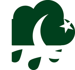 Pakistan flag on Rain Drops Icon