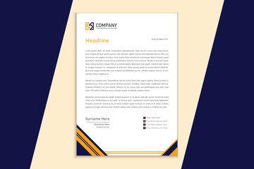 Modern Business Letterhead Design Template  for Corporate and Business Use