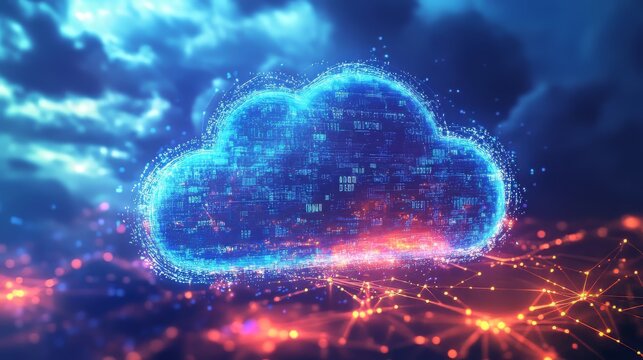 Cloud computing transfer big data on internet. futuristic digital technology .generative ai. Big Data. Ultra realistic. Photorealistic
