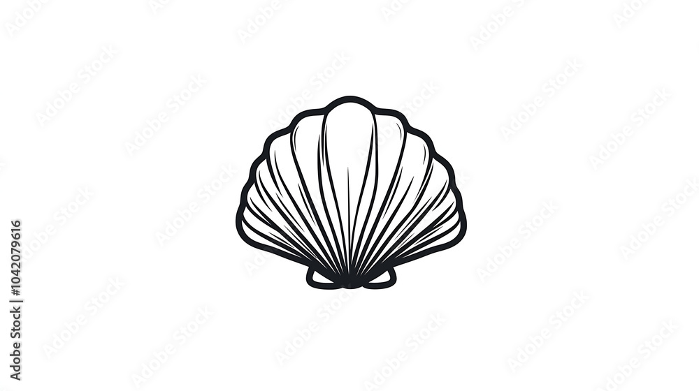 Poster simple and elegant shell design, featuring clean lines and minimalist style, perfect for various cre