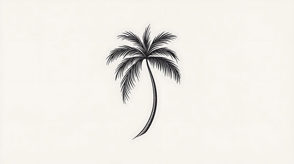 Fototapeta premium simple and elegant palm tree illustration featuring detailed fronds and slender trunk, perfect for various design projects. This vector art captures tropical vibe