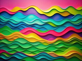 Vibrant Abstract Paper Cut Background in Neon Colors for Modern Design