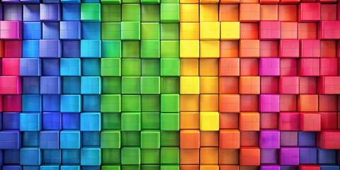 Vibrant Abstract Rainbow Colored Squares Background for Creative Projects