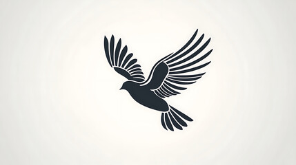 Fototapeta premium simple and elegant bird in flight, showcasing graceful wings and streamlined body, perfect for logo design or vector art