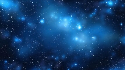 Abstract dark space background featuring a beautiful blue night sky filled with stars and nebulae. This cosmic scene captures the vast expanse of the galaxy, with glowing starlight and ethereal nebula