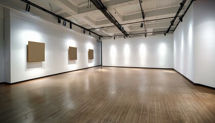 Gallery interior with empty wall