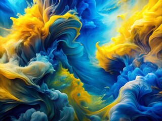 Obraz premium Vibrant Blue and Yellow Abstract Colorful Background for Dynamic Designs