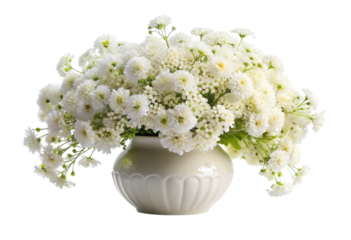 vase with beautiful white flowers isolated on a w (2) png