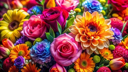 Fototapeta premium Vibrant Floral Motifs in High Depth of Field for Nature Lovers and Designers