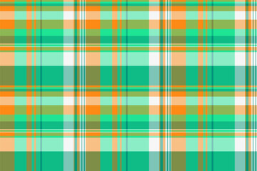 Strip textile vector tartan, internet seamless pattern check. Luxurious background plaid texture fabric in mint and teal colors.