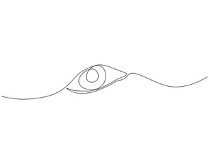 Fototapeta premium Continuous one line drawing of eye. One line drawing illustration of symbol of vision. World eye day concept single line. Editable outline