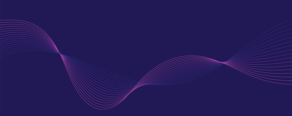 Abstract wave lines on dark blue background.