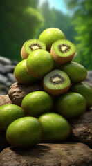 A large pile of kiwi