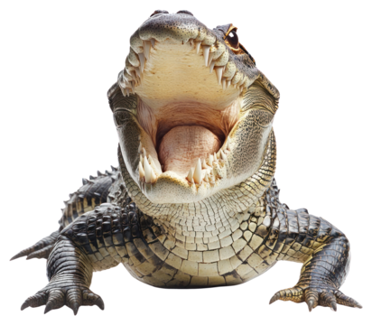 PNG Crocodile roaring reptile animal.