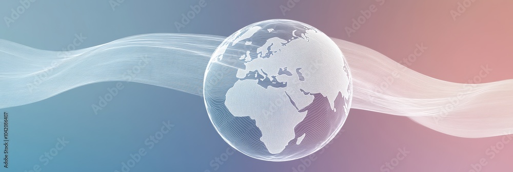 Poster the design features a clean outline of the globe, symbolizing international exploration and global c