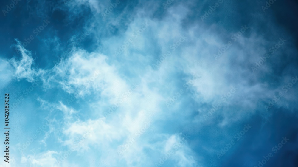 Poster Blue Sky with White Clouds