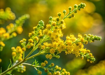 Vibrant Ragweed Flowering Branch in Natural Setting - Ideal for Food Photography and Nature Themes