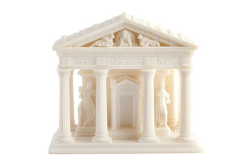 Obraz premium A large white building with columns and statues. on transparent background.