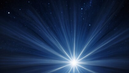 Fototapeta premium Radiant light burst, serene mood, cosmic space backdrop, blue and white tones