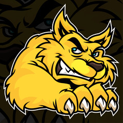 Prowling Success: Modern Illustration of a Wild Cat Mascot Logo for Sports, Esports, Badges, Emblems, and T-shirt Prints