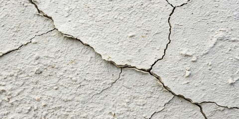 Fototapeta premium Cracked white concrete texture background Macro