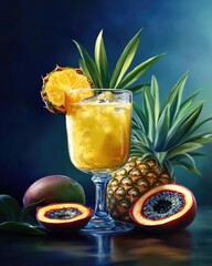 Fresh cocktail in vibrant color