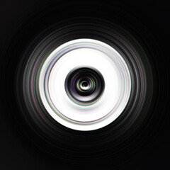 Colorful radial motion effect. Abstract rounded background. Color curves and sphere.