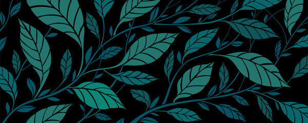 Beautiful banner with background of leaves and branches