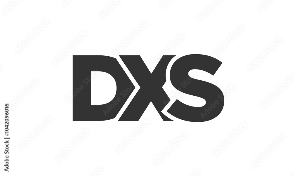 Poster dxs logo design template with strong and modern bold text. initial based vector logotype featuring s