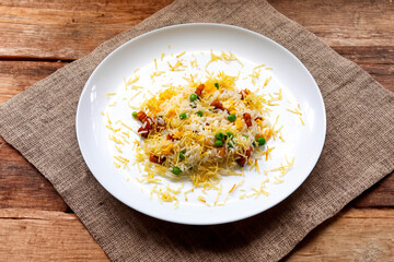 Traditional biro-biro rice, isolated in selective focus