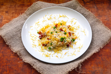 Traditional biro-biro rice, isolated in selective focus