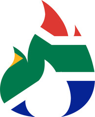 Flag In Hand Icon of South Africa Flag