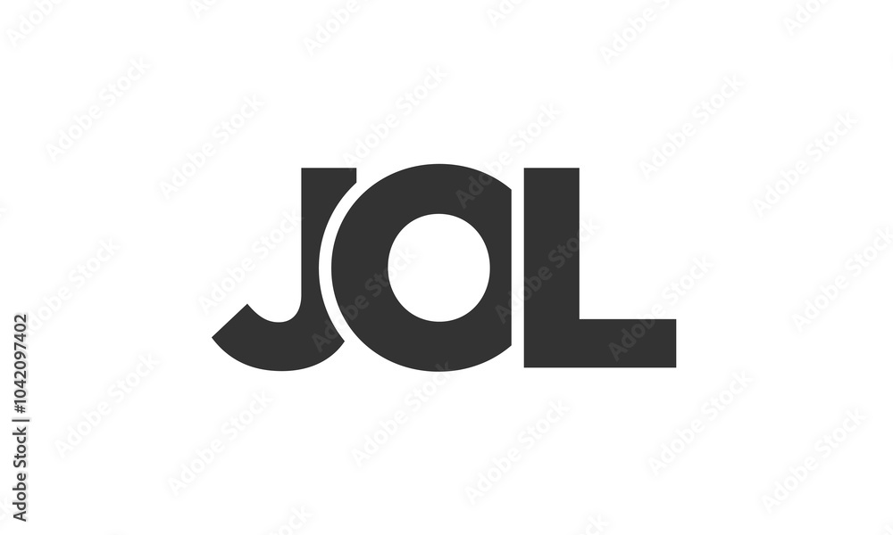 Poster jol logo design template with strong and modern bold text. initial based vector logotype featuring s