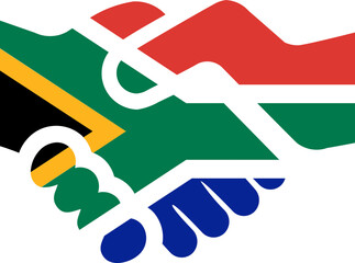 South Africa Flag on Handshake icon