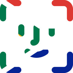 South Africa flag on Face ID outline icon