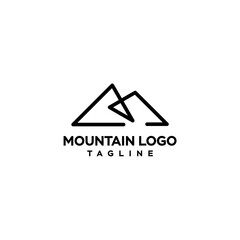 line art mountain logo design