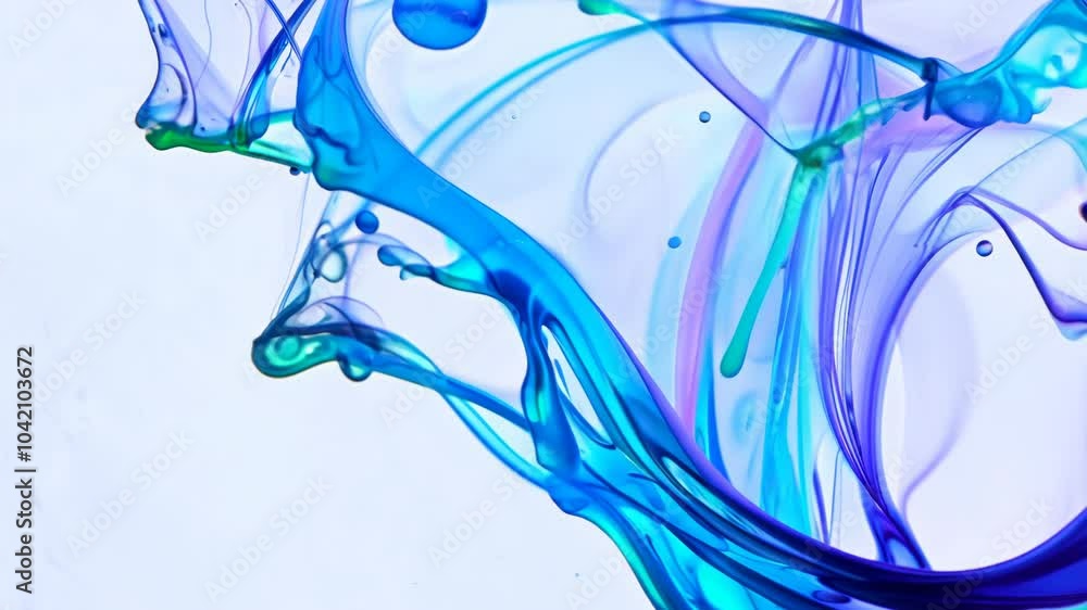 Poster ink or paint drop dissolving in water like a cloud. abstract paint swirls in motion on white backgro