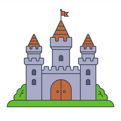 Fototapeta premium medieval stone castle. fortress from attacks. lord house.
