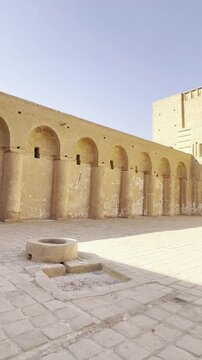 Historic Al-Ukhaidir Fortress near Karbala in Iraq. Vertical