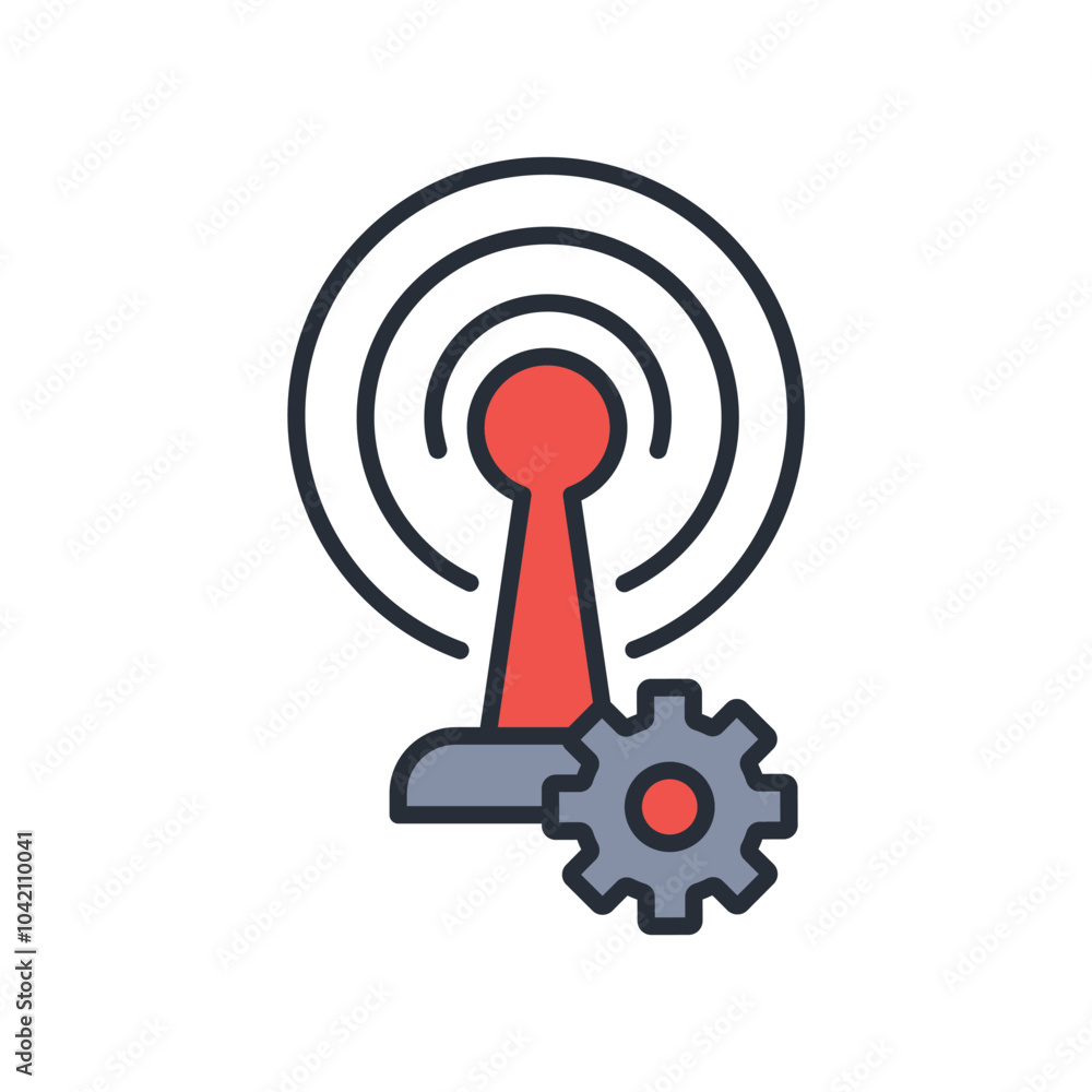 Poster broadcast icon. vector.editable stroke.linear style sign for use web design,logo.symbol illustration