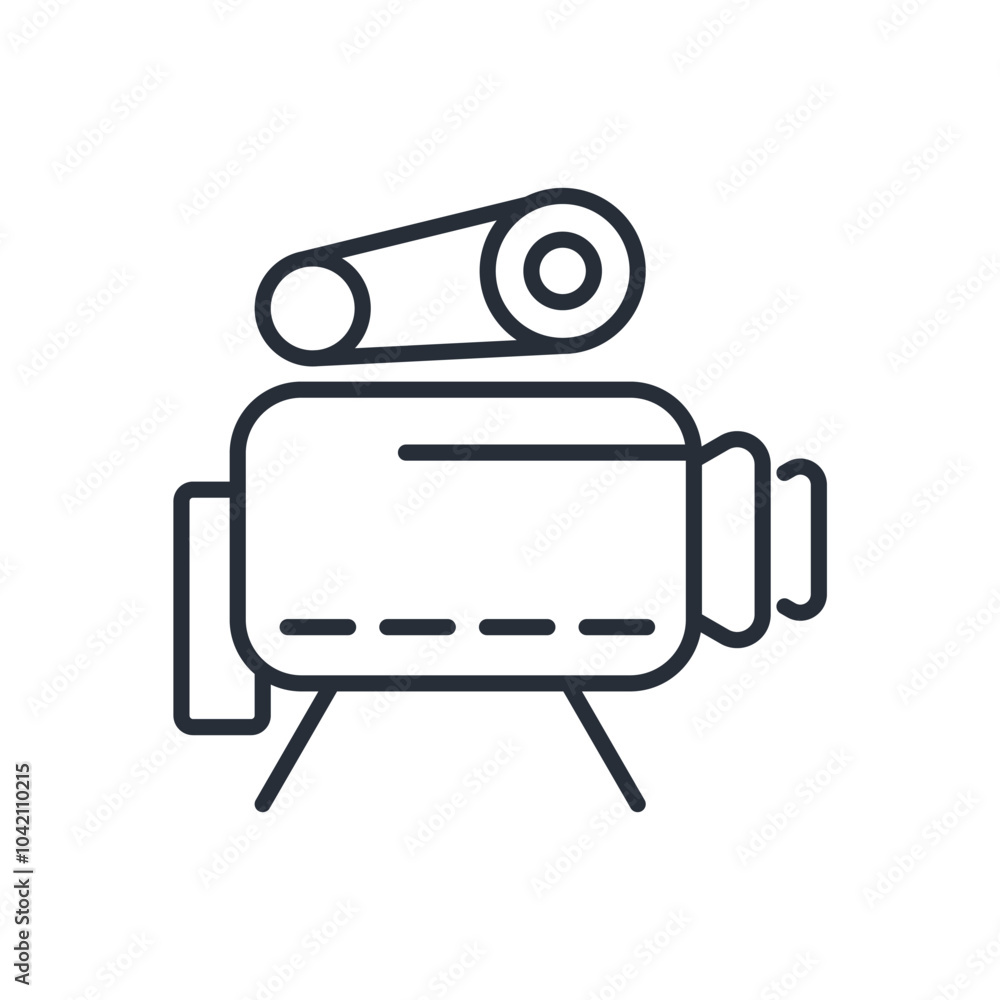 Poster camera icon. vector.editable stroke.linear style sign for use web design,logo.symbol illustration.