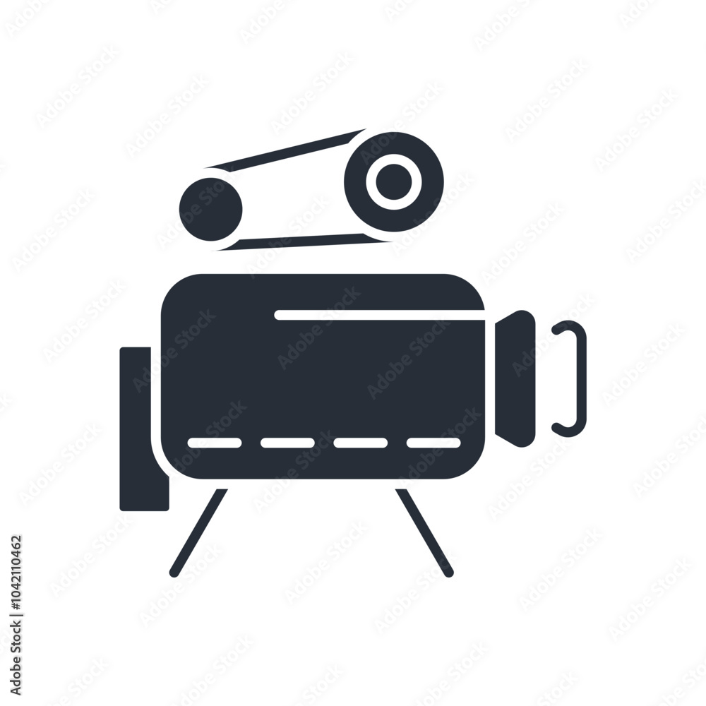 Poster camera icon. vector.editable stroke.linear style sign for use web design,logo.symbol illustration.