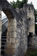 Inside pathway of the York city walls - Section leading to Monkgate - York - North Yorkshire - England - UK