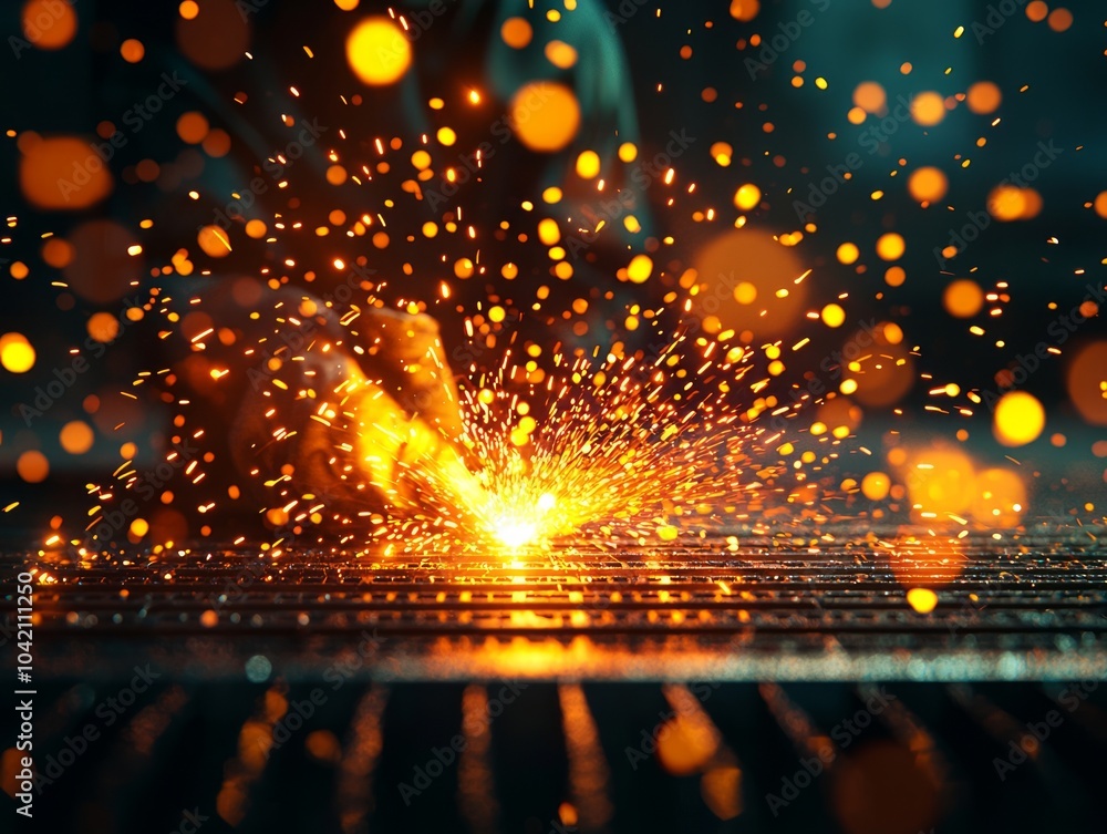 Poster capturing sparks in a high depth of field