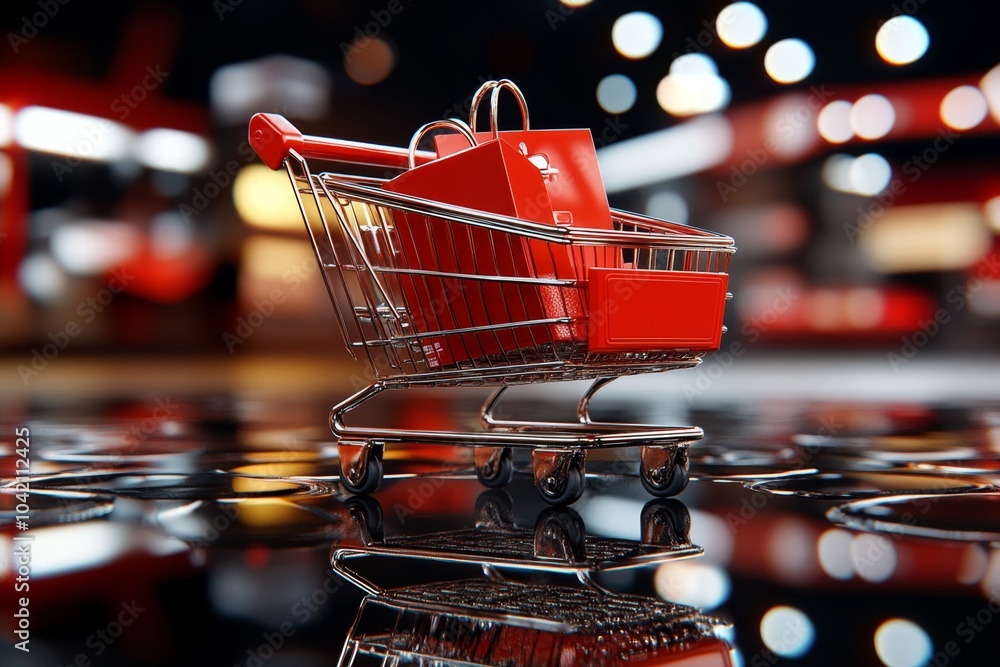 Poster Hyper-realistic online checkout screen, showing a loyal customerâ€™s repeat purchase with detailed reflections and lighting