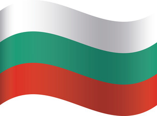 Waving shaped national flag of the European country of BULGARIA