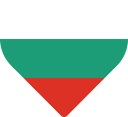 Obraz premium Heart shaped national flag of the European country of BULGARIA